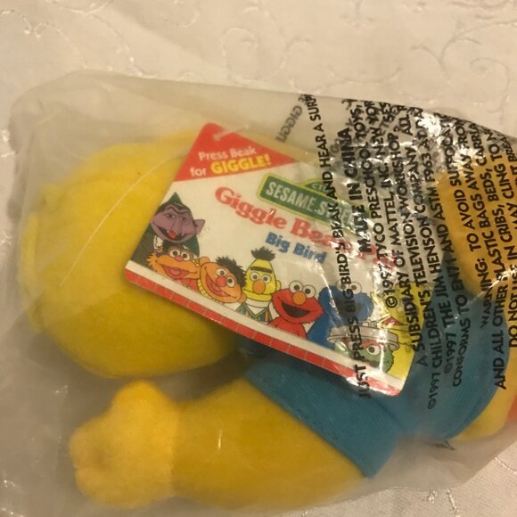 1997 Avon Sesame Street Big Bird Bean Pal 8" Tall New in polybag  No Sounds - Picture 4 of 5